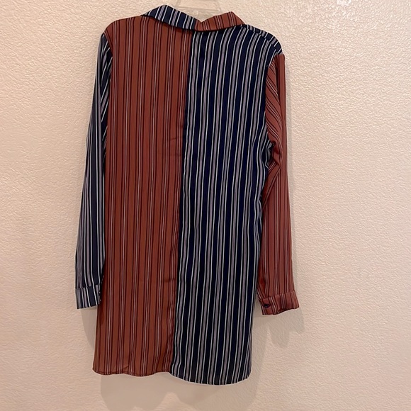 VICI long sleeve twist front striped dress size Large - Picture 3 of 5